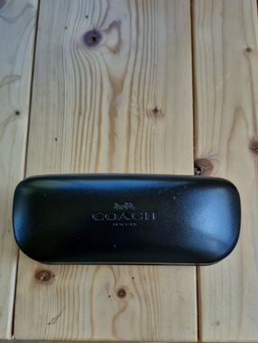 Coach Black Hard Shell Eyewear Case with Embossed Logo